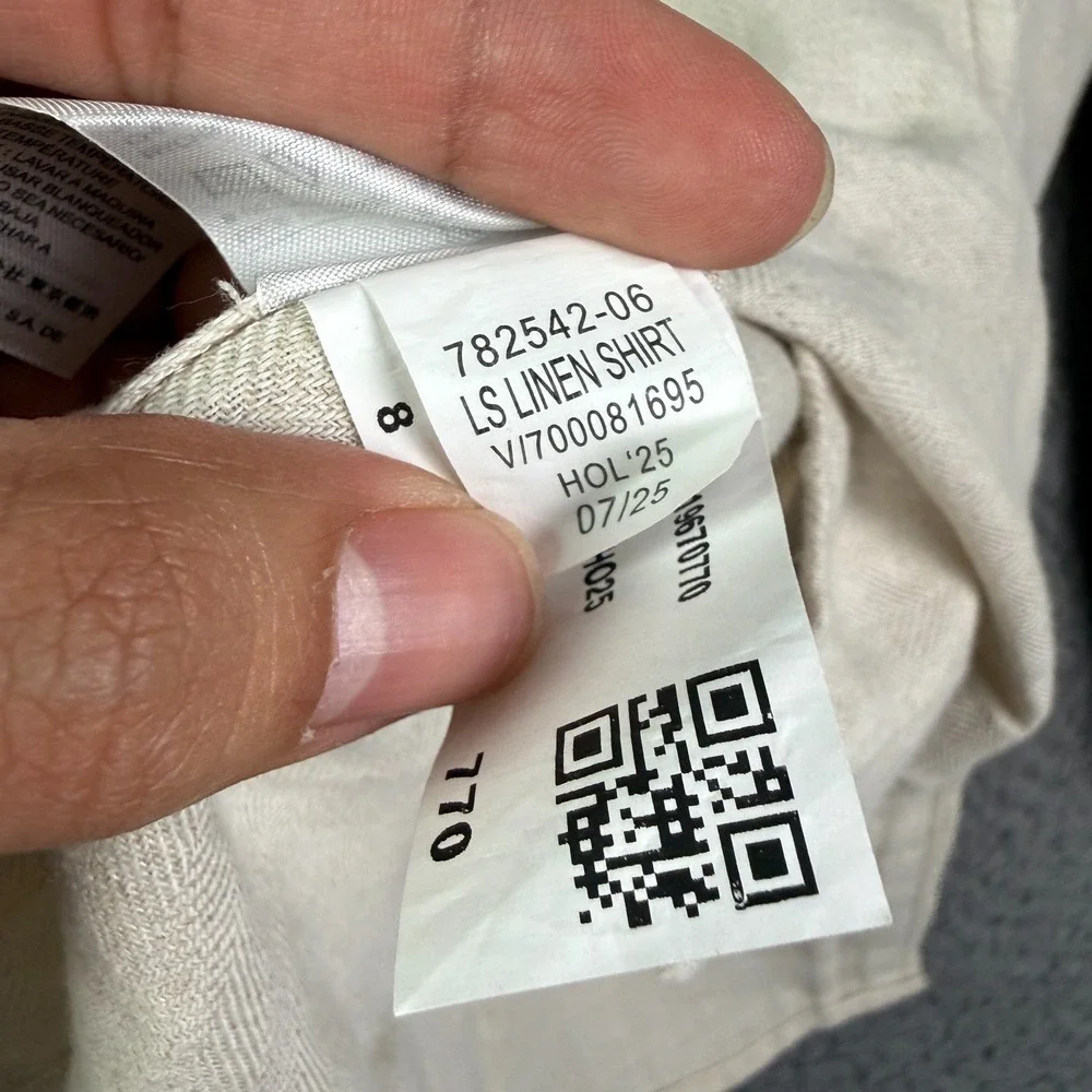 Banana Republic Shirt Mens XL Flax Beige Long Sleeve Linen Blend Button Up